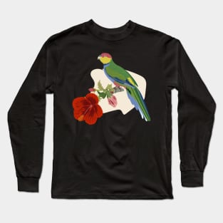 Parrot and Hibiscus Long Sleeve T-Shirt